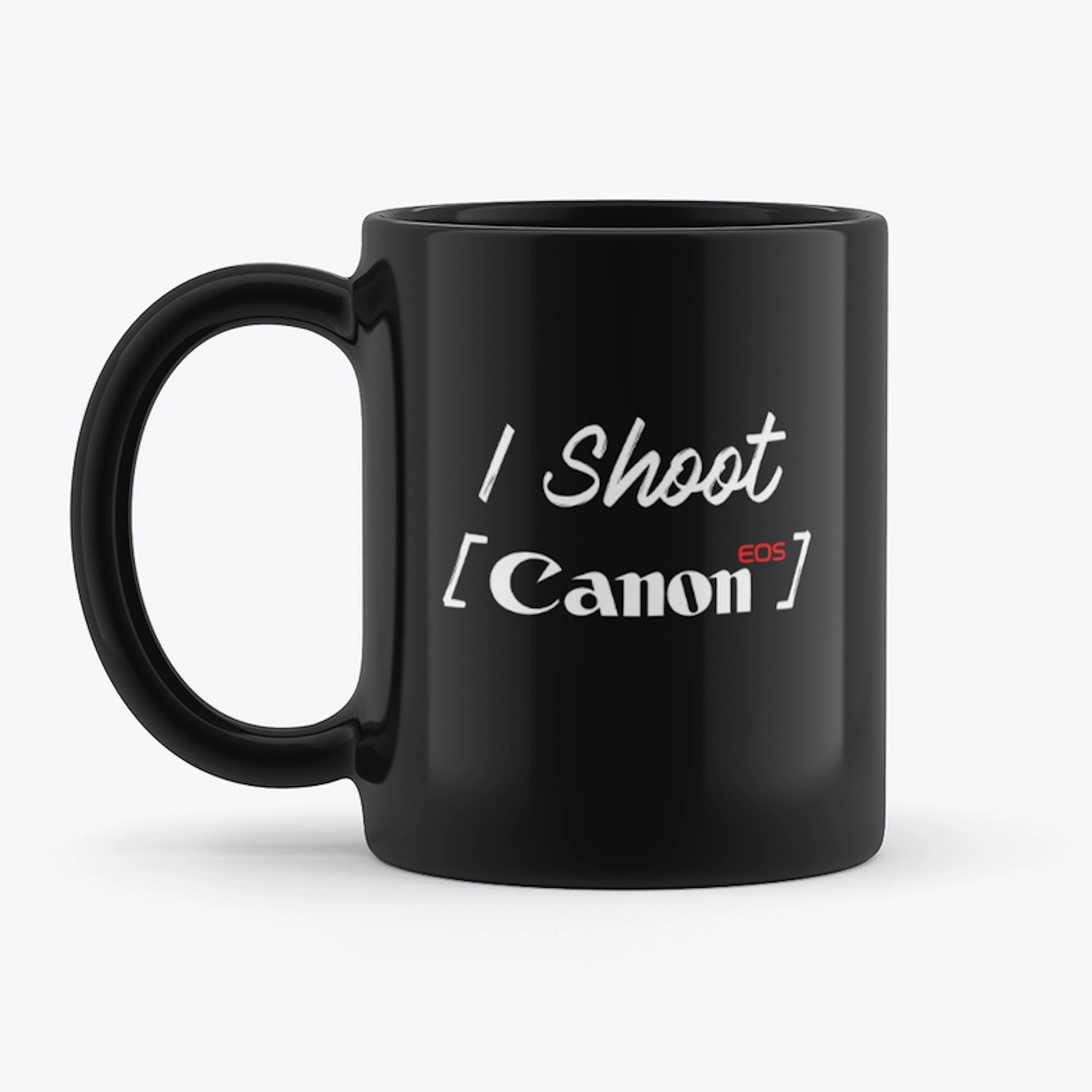 I Shoot Canon Black Mug